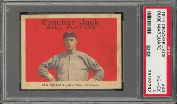 1914 Cracker Jack #43 Rube Marquard – PSA VG-EX 4 